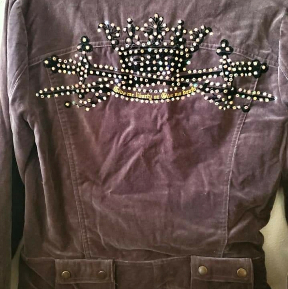 Olive velvet moto jacket